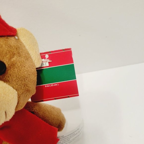 Christmas House Brown Teddy Bear Red Hat and Scarf Plush - Picture 2 of 3